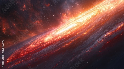 Outer Space Galaxy with Swirling Stars Auroras
