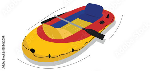 Inflatable boat with Peddles. vektor