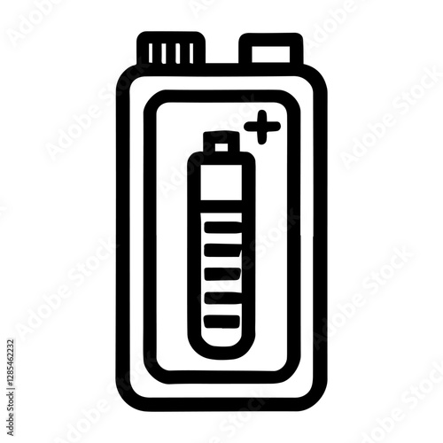 Simple Vector Icon of a Battery tester – Logo Design Illustration