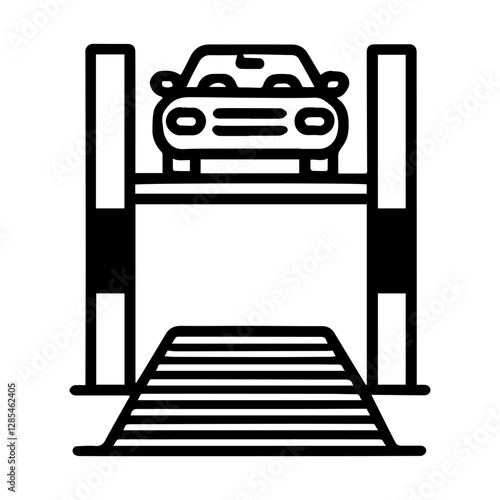 Simple Vector Icon of a Car lift – Logo Design Illustration