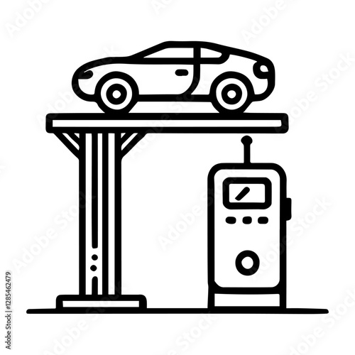 Simple Vector Icon of a Car lift – Logo Design Illustration