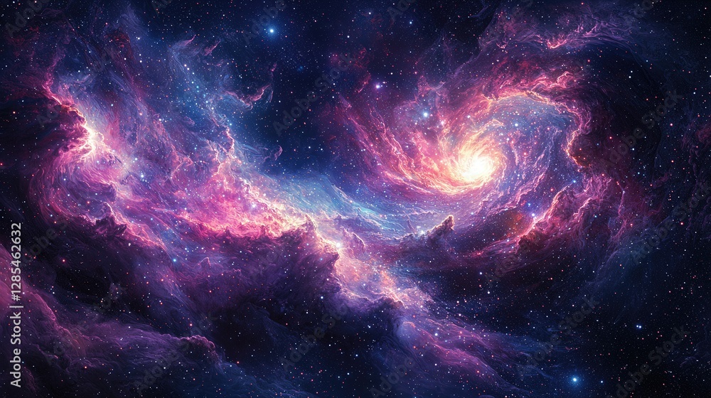 Outer Space Galaxy with Swirling Stars Auroras Outer Space Galaxy with Swirling Stars Auroras