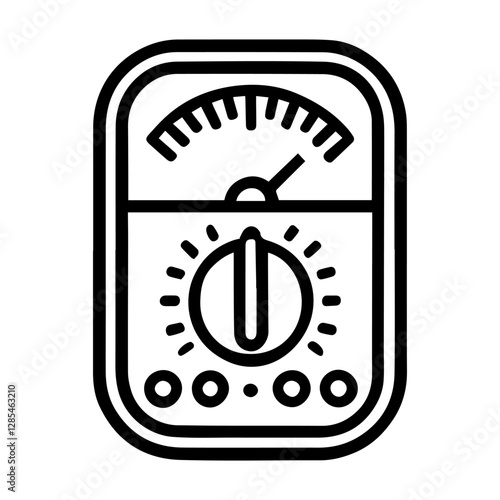 Simple Vector Icon of a Multimeter – Logo Design Illustration