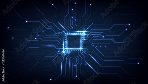 Circuit board. Technology background. Central Computer Processors CPU concept. Motherboard digital chip.