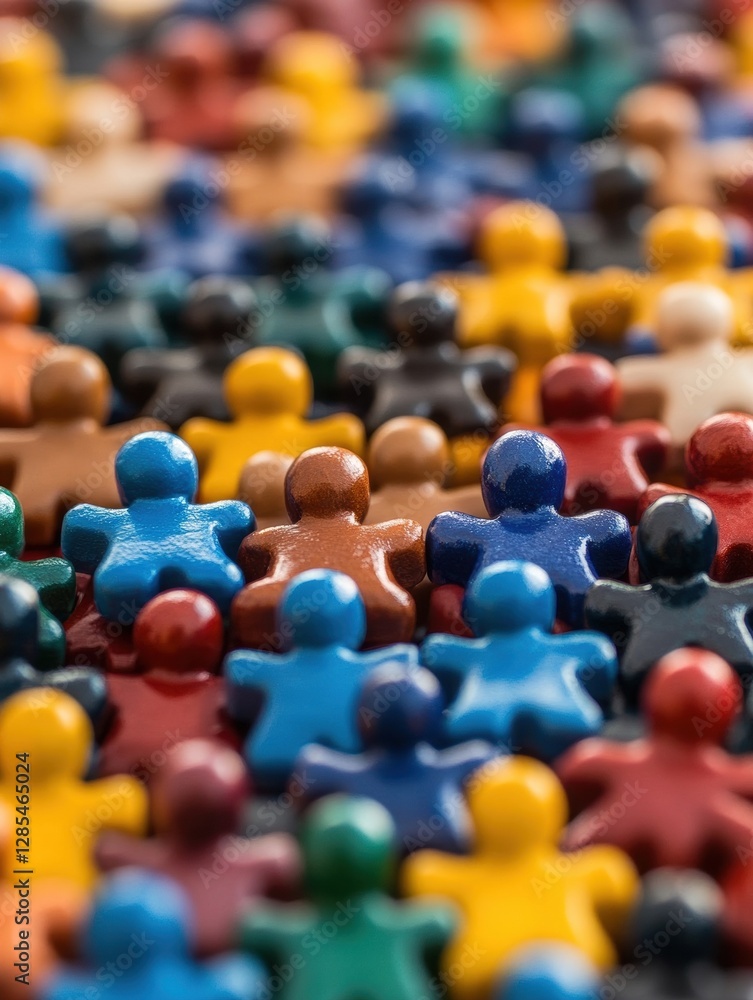 Fototapeta premium Colorful figures representing diverse communities.