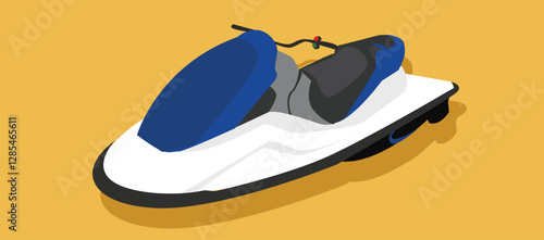 Jet Ski Vector Illustration. jet ski, ideal for water sports,