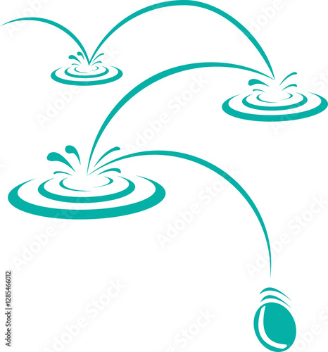 Canvas Print skipping stones logo, skipping, stones, water, splash, nature, natural