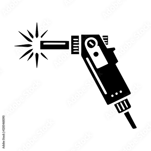 Simple Vector Icon of a Welding Torch – Logo Design Illustration