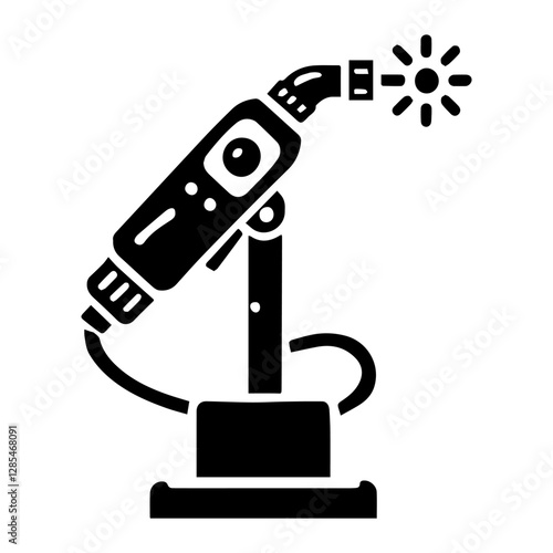 Simple Vector Icon of a Welding Torch – Logo Design Illustration