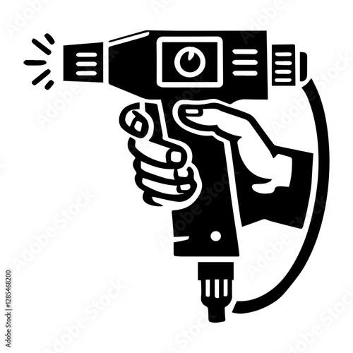 Simple Vector Icon of a Welding Torch – Logo Design Illustration
