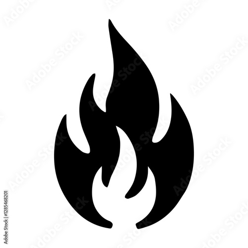 Simple Vector Icon of a Flame and Sparks – Logo Design Illustration