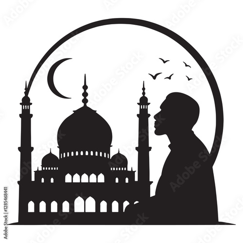 silhouette of mosque