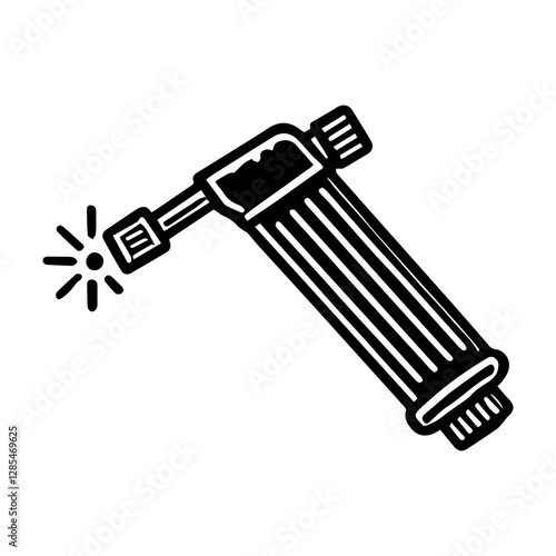 Simple Vector Icon of a Welding Torch – Logo Design Illustration