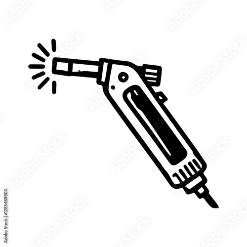 Simple Vector Icon of a Welding Torch – Logo Design Illustration