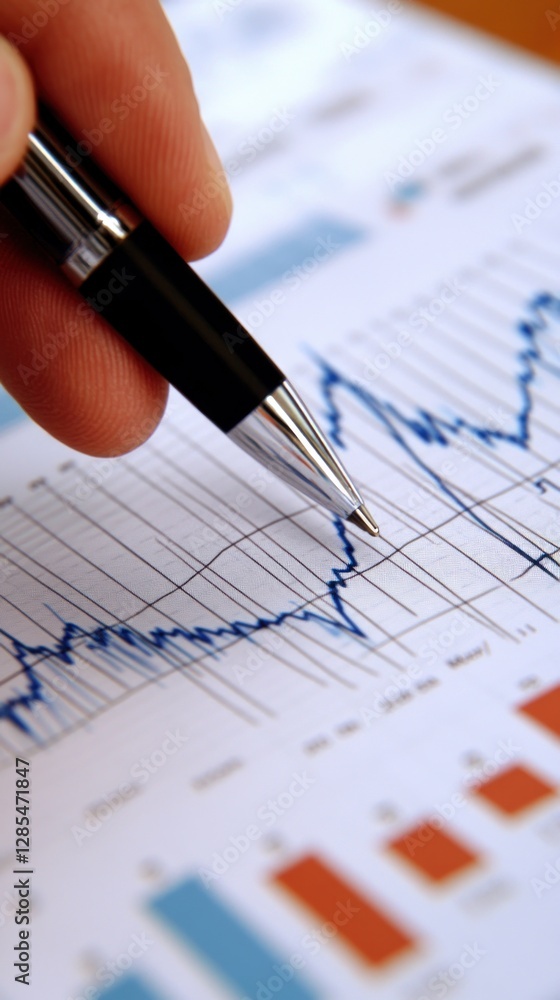 Businessman Analyzing Financial Data with Graphs