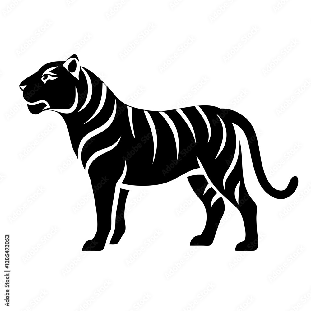 Japanese tattoo-style tiger head vector with bold strokes and intricate shading. Japanese tattoo-style tiger head vector with bold strokes and intricate shading.