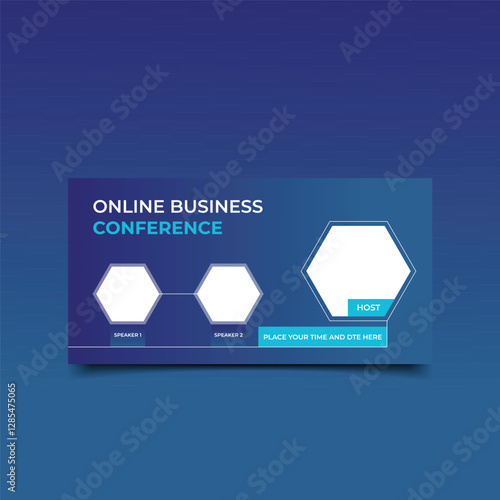 Creative Business online conference agency webinar banner design, startup business seminar web banner design