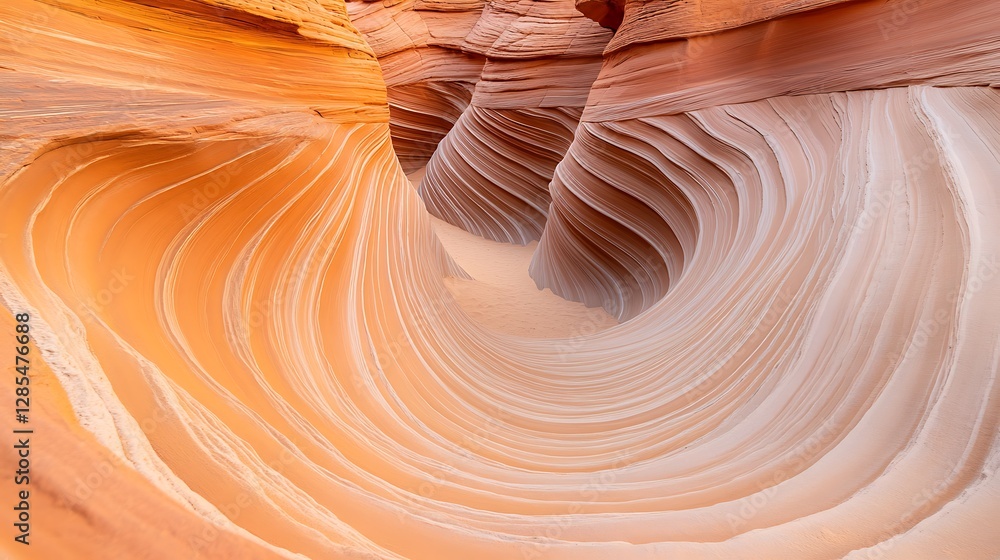 Obraz premium Swirling sandstone formations in a canyon.