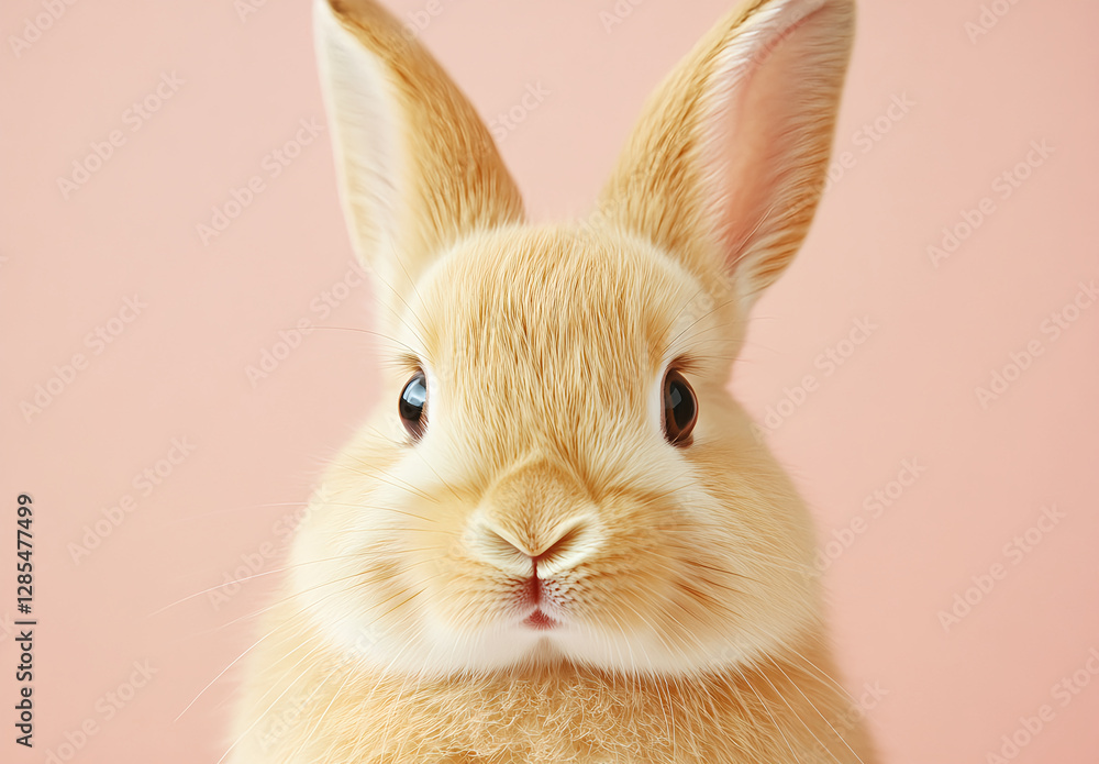 Fototapeta premium Adorable Fluffy Bunny Rabbit Close-Up