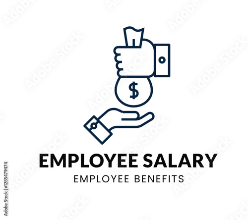 Salary line Icon Set .  Employee Benefit  . Vector Illustration