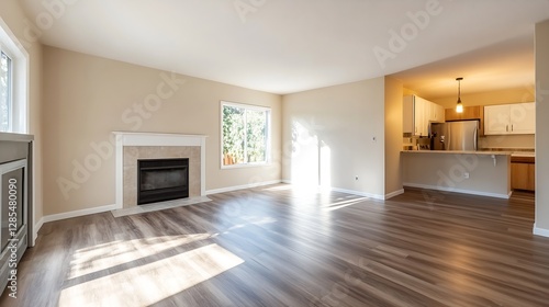 Wallpaper Mural Bright and Inviting Empty Living Room with Modern Decor and Natural Light : Generative AI Torontodigital.ca