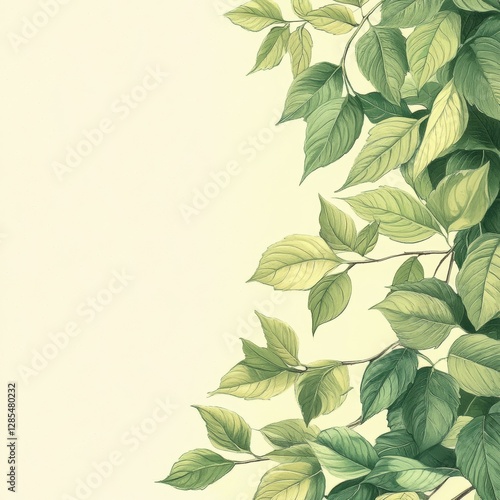 Elegant green leaves on a soft backdrop.