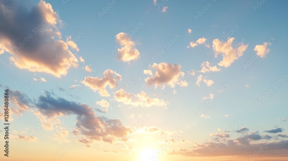 Beautiful Sunset with Dramatic Clouds Lighting Up the Sky in Soft Pastel Colors : Generative AI Beautiful Sunset with Dramatic Clouds Lighting Up the Sky in Soft Pastel Colors : Generative AI