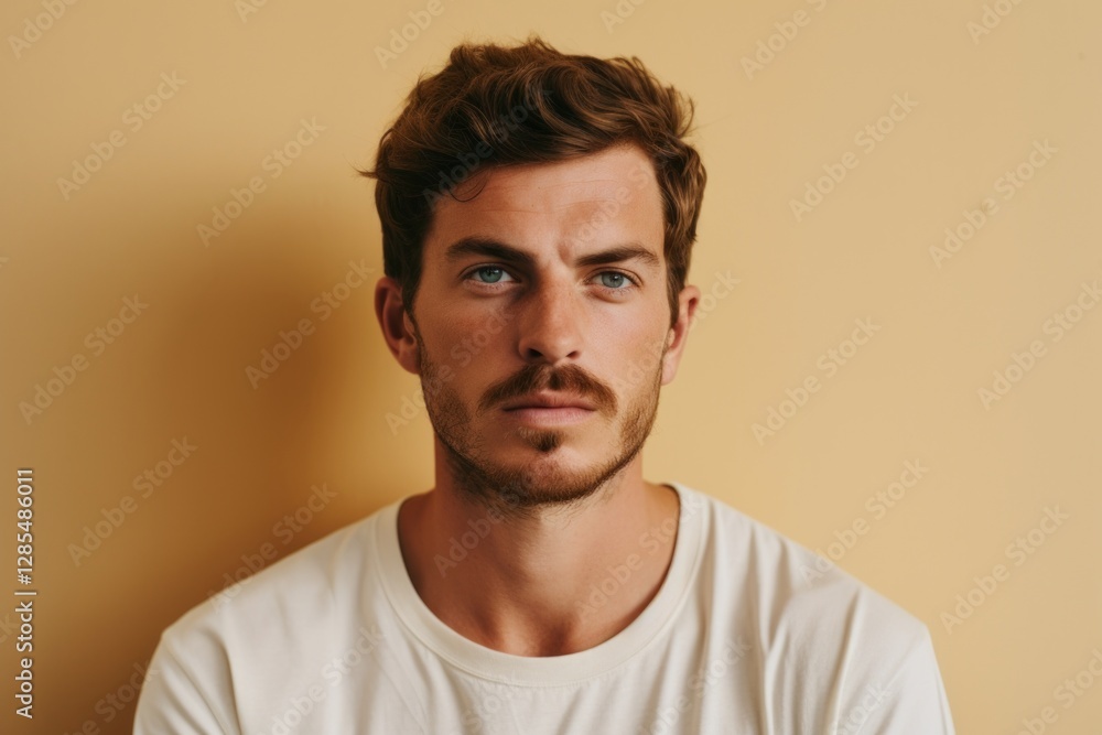 Portrait of a handsome young man in a white T-shirt Portrait of a handsome young man in a white T-shirt