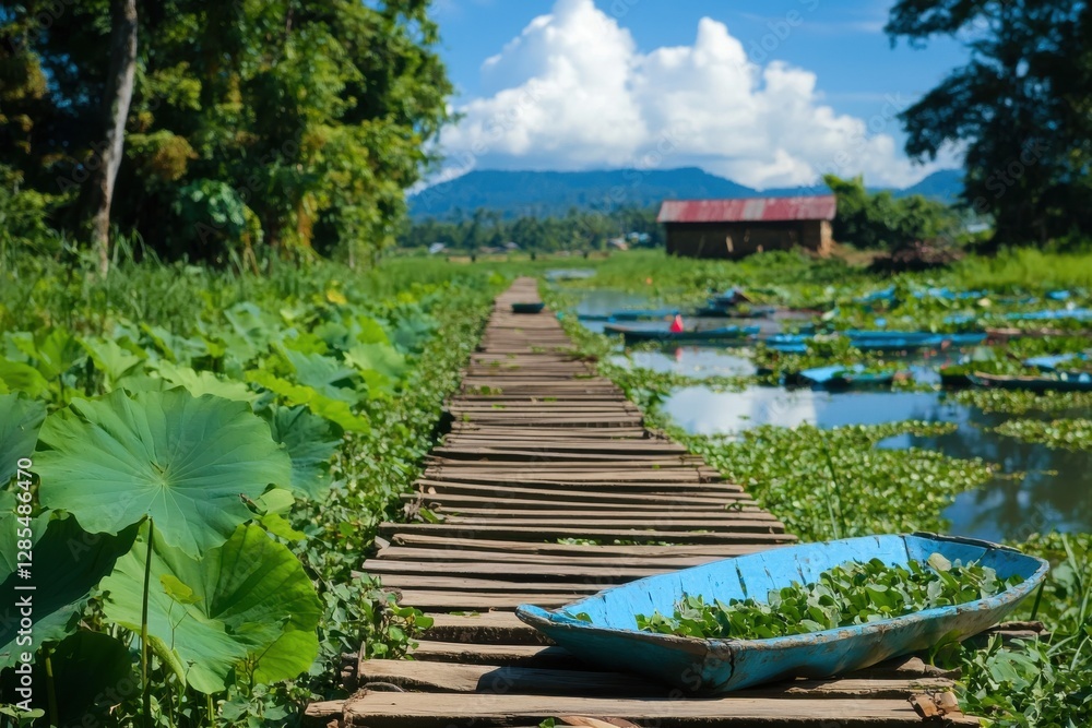 Naklejka premium Visiting ancient ruins and floating gardens in Myanmar, an undiscovered gem.