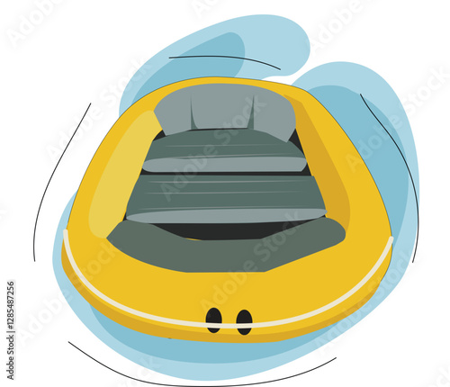 Inflatable boat.rubber boat.
Inflatable life raft boat vector