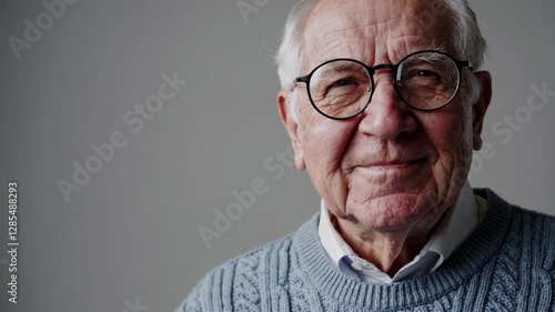 The Elderly Man Smiling