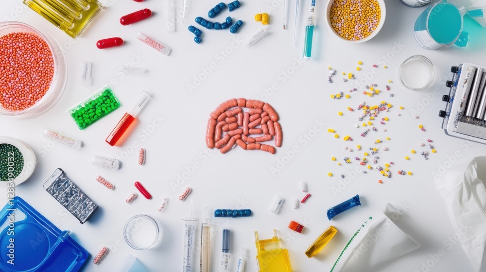 Lipid research in a lab with a scientist studying lipids' effect on inflammation. Featuring immune response and scientific precision