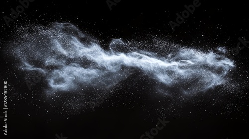 Wallpaper Mural White powder explosion captured mid-movement, swirling patterns and particle spread against a bold black background Torontodigital.ca