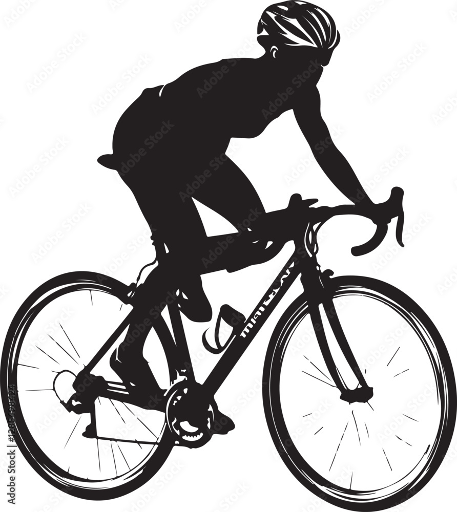 Obraz premium Dynamic Cyclist Silhouettes Vector Set