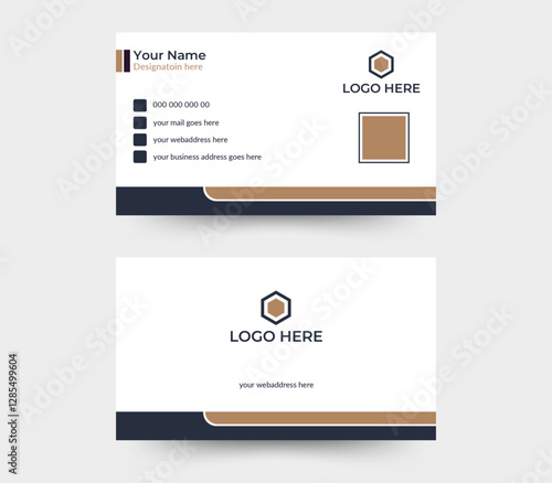 Modern minimalist corporate business card design. Professional simple business card design. Corporate business card design. Stylish business card design.Double-sided business card template. 