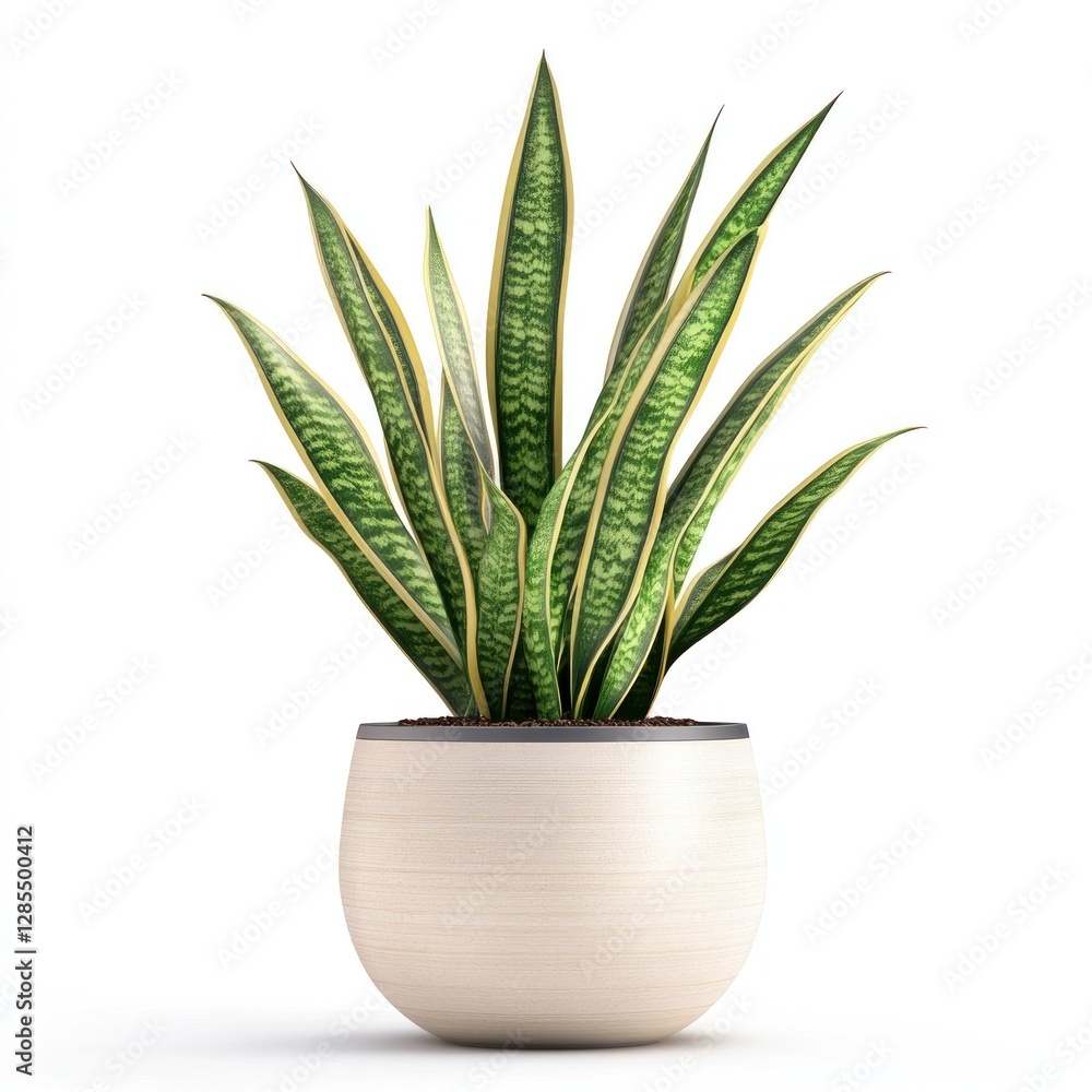 Snake Plant in Pot, Studio Shot Snake Plant in Pot, Studio Shot