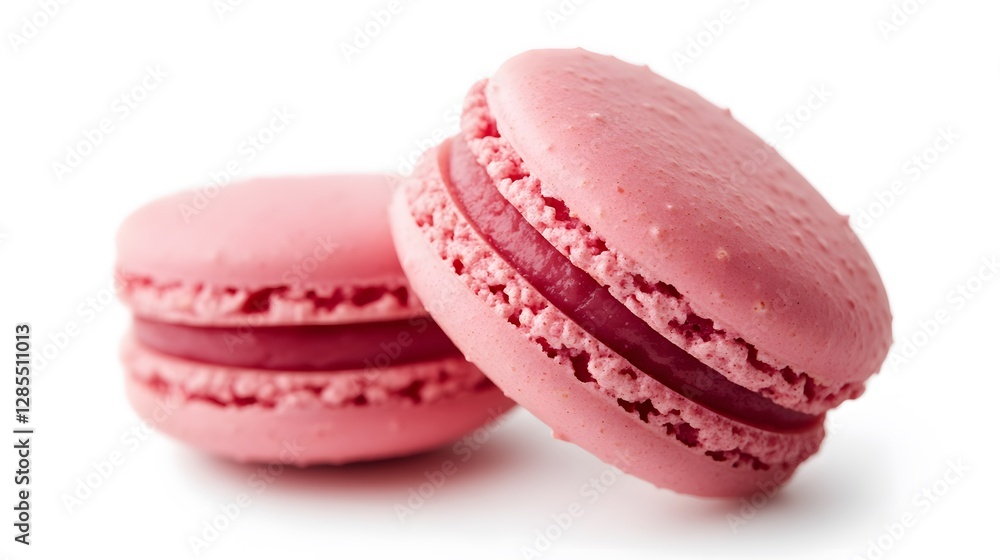 A pink macaron, clean white background, transparent isolate A pink macaron, clean white background, transparent isolate