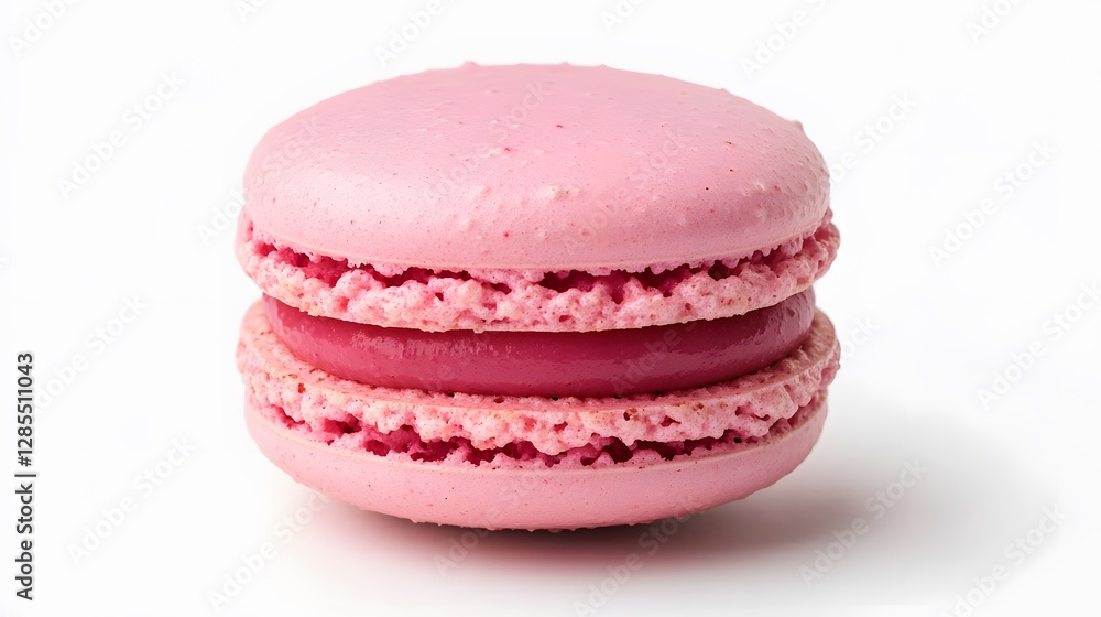 A pink macaron, clean white background, transparent isolate A pink macaron, clean white background, transparent isolate
