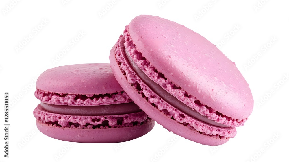 A pink macaron, clean white background, transparent isolate A pink macaron, clean white background, transparent isolate
