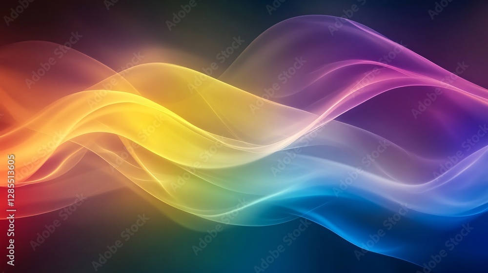 Obraz premium Abstract rainbow background with curved lines and blurred shapes