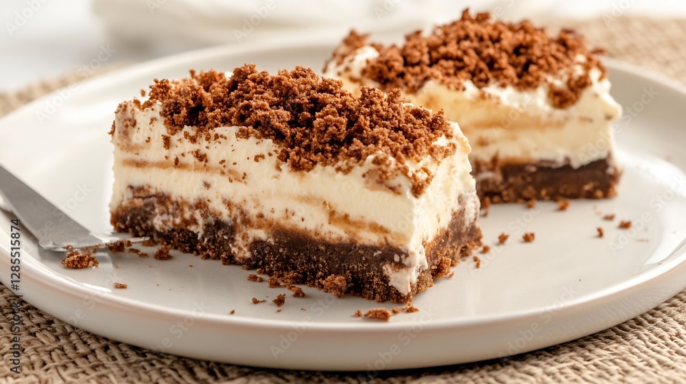 Delicious No Bake Dessert with Crushed Cookies Topped Cream : Generative AI Delicious No Bake Dessert with Crushed Cookies Topped Cream : Generative AI