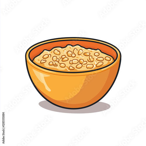 Steaming bowl of oatmeal in an orange bowl, showcasing a warm, hearty breakfast option