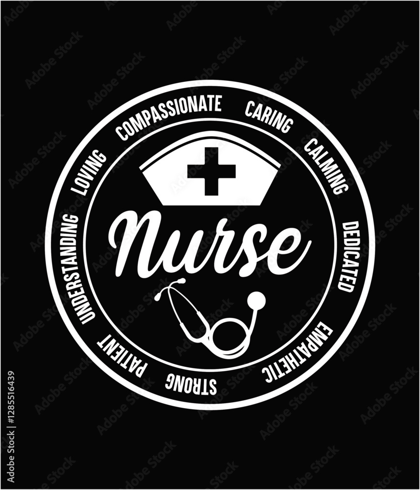Fototapeta premium Funny nurse printable cut file.