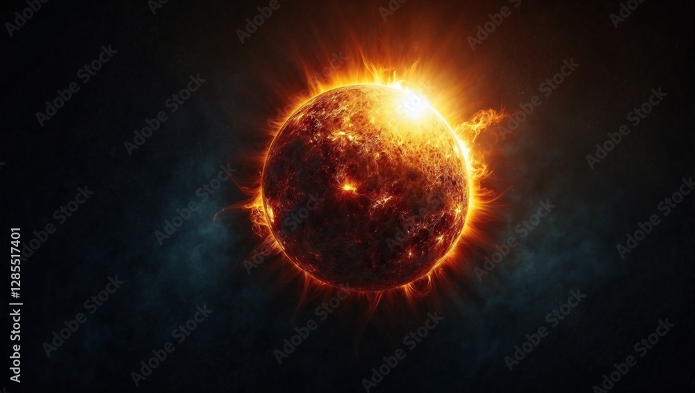 Obraz premium The Sun Shines Bright from Space