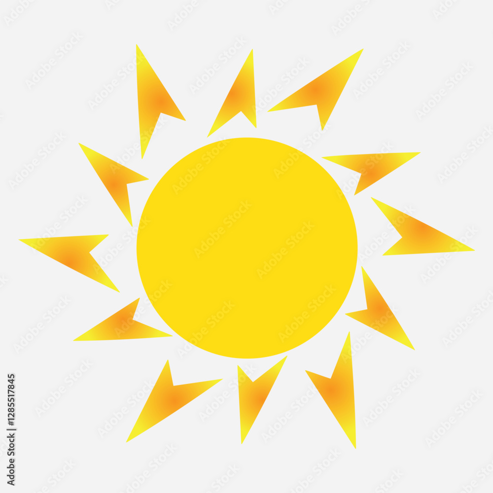 sun line icon flat style illustration sun line icon flat style illustration