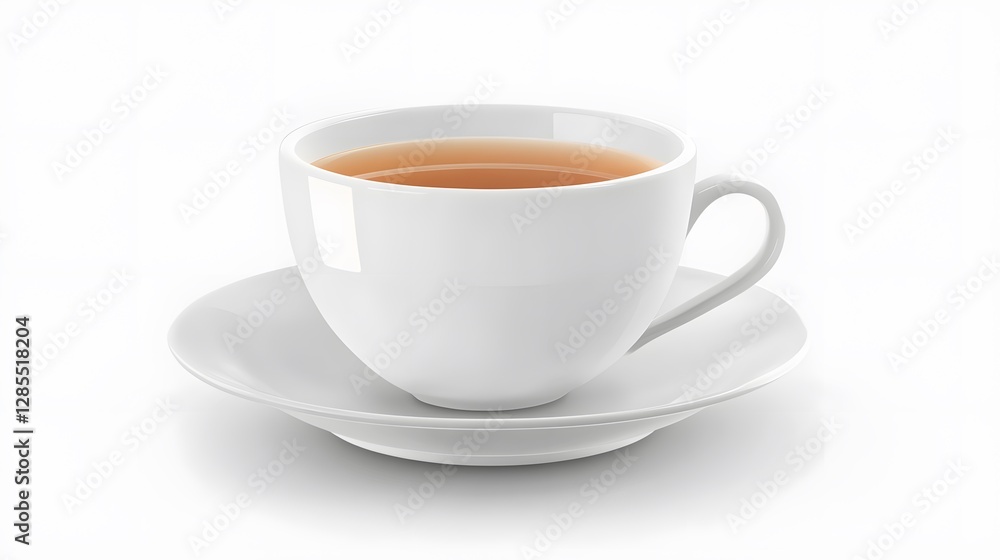 A porcelain tea cup and saucer, clean white background, transparent isolate A porcelain tea cup and saucer, clean white background, transparent isolate