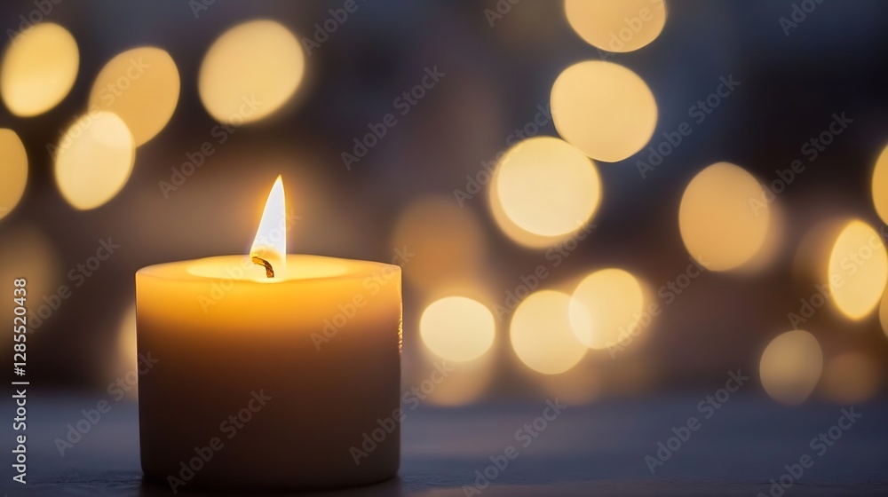 Illuminated Candle with Soft Bokeh Background Creating a Cozy and Relaxing Atmosphere : Generative AI Illuminated Candle with Soft Bokeh Background Creating a Cozy and Relaxing Atmosphere : Generative AI