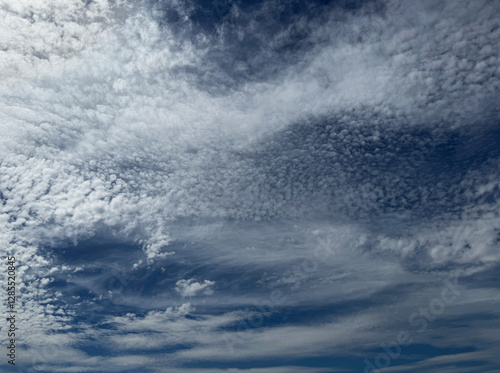 Alto-cirrus weather clouds in the Summer