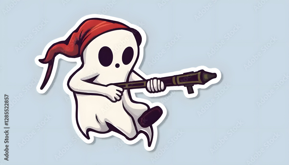 Fototapeta premium A_sticker_of_a_ghost Generative AI