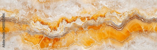 Panel kuchenny z motywem White marble seamless texture background with gold and grey wines, abstract